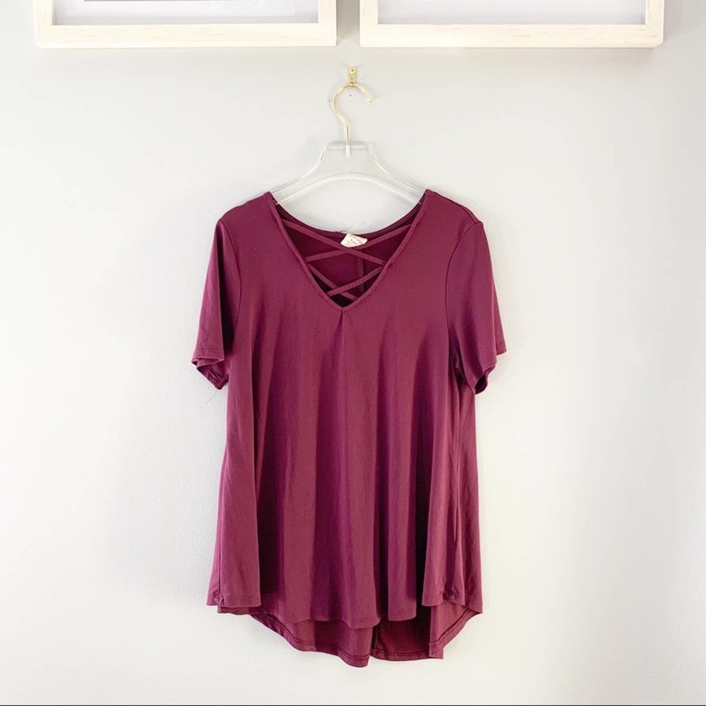Faded Glory Crisscross Short Sleeve Top S